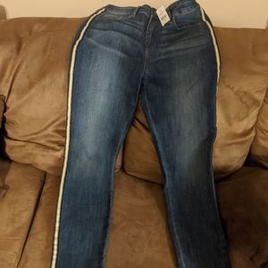 NWT Loft Curvy side stripe high rise jeans size 8